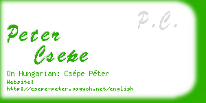 peter csepe business card